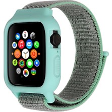 Ally Apple Watch Uyumlu 6-Se-5-4 44 mm - 3-2-1 42 mm Kayış Kordon Kılıf Silikon Su Yeşili