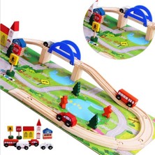 Sam Toys Ahşap 40 Parça Köprülü Trafik Seti