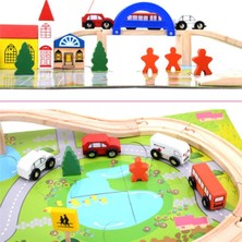 Sam Toys Ahşap 40 Parça Köprülü Trafik Seti