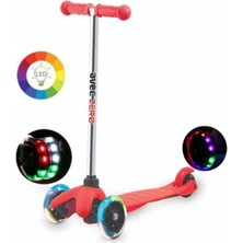 Avec Zero Twist LED Işıklı 3 Tekerlekli Kırmızı Scooter