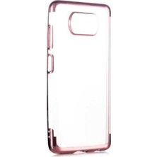 Case 4U Xiaomi Poco X3 / Poco X3 Pro Kılıf 4 Köşeli Renkli Lazer Silikon Arka Kapak Glitter Rose Gold