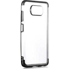 Case 4U Xiaomi Poco X3 / Poco X3 Pro Kılıf 4 Köşeli Renkli Lazer Silikon Arka Kapak Glitter Siyah