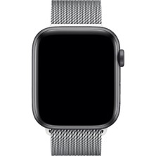 Bagies Apple Watch Uyumlu Seri 6 5 4 3 2 42-44MM Milano Loop Çelik Örme Kordon