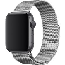 Bagies Apple Watch Uyumlu Seri 6 5 4 3 2 42-44MM Milano Loop Çelik Örme Kordon