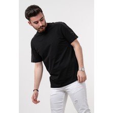 Akçaylar Sıfır Yaka Oversize Erkek T-Shirt