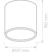 Somled 15W 6500K 1350LM Sıva Üstü LED Armatür-Beyaz Işık