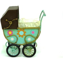 Tam İthalat Dekoratif Metal Bebek Arabası Biblo Vintage Hediyelik