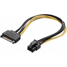 Boblov Sata 15 Pin Erkek To 6 Pin VGA Power Kablo 6 Pin Ekran Kartı Power Güç Kablosu