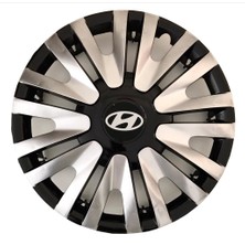 Hmnl  Hyundai Matris 15'' Inç Gri - Siyah 4'lü Set Jant Kapağı Çelik Jant Görünümlü