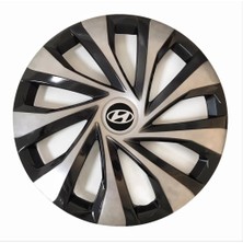 Hmnl  Hyundai I20 Troy 14'' Inç Gri - Siyah 4'lü Set Jant Kapağı Çelik Jant Görünümlü