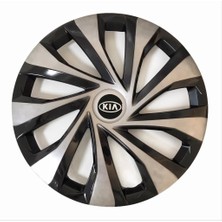 Hmnl Kia Carens 15'' Inç Gri - Siyah 4'lü Set Jant Kapağı Çelik Jant Görünümlü