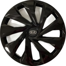 Hmnl  Kia Rio 14'' Inç Piano Black Siyah 4'lü Set Jant Kapağı Çelik Jant Görünümlü