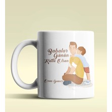 Hediye Zengini Kişiye Özel Ilk Babalar Günü Tasarımlı Beyaz Kupa