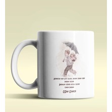 Hediye Zengini Kişiye Özel Babalar Günü Mesajlı 2 Tasarımlı Beyaz Kupa Bardak