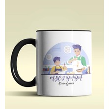 Hediye Zengini Kişiye Özel Aşçı Baba Tasarımlı Siyah Renkli Kupa