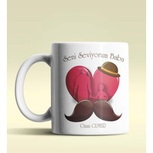 Hediye Zengini Kişiye Özel Seni Seviyorum Baba Tasarımlı Beyaz Kupa Bardak