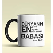 Hediye Zengini Kişiye Özel Dünyanın En En En Babası 2 Temalı Siyah Kupa Bardak