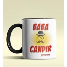 Hediye Zengini Kişiye Özel Baba Candır Tasarımlı Siyah Kupa Bardak