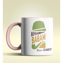 Hediye Zengini Kişiye Özel Benim Babam Tasarımlı Pembe Kupa Bardak