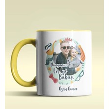 Hediye Zengini Kişiye Özel Fotoğraflı 2 Tasarımlı Sarı Renkli Kupa