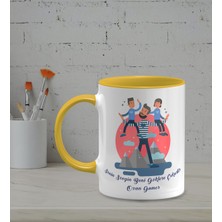 Hediye Zengini Kişiye Özel Senin Sevgin Beni Göklere Çıkartır Temalı Sarı Renk Kupa