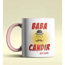 Hediye Zengini Kişiye Özel Baba Candır Tasarımlı Pembe Kupa Bardak