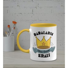 Hediye Zengini Kişiye Özel Babaların Kralı Temalı Sarı Renk Kupa