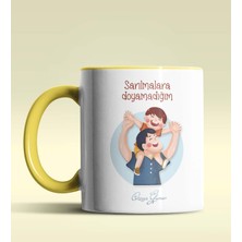 Hediye Zengini Kişiye Özel Sarılmalara Doyamadığım Babam Tasarımlı Sarı Kupa