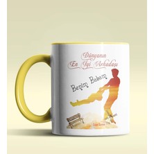 Hediye Zengini Kişiye Özel Dünyanın En Iyi Arkadaşı 2 Temalı Sarı Kupa Bardak