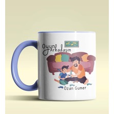 Hediye Zengini Kişiye Özel Oyun Arkadaşım Tasarımlı Mavi Renkli Kupa