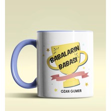 Hediye Zengini Kişiye Özel Babaların Babası Tasarımlı Mavi Renkli Kupa