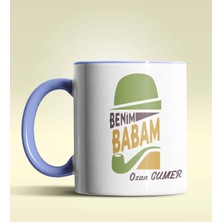 Hediye Zengini Kişiye Özel Benim Babam Tasarımlı Mavi Kupa Bardak