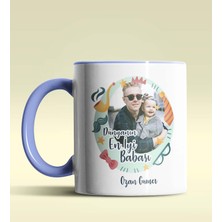 Hediye Zengini Kişiye Özel Fotoğraflı 2 Tasarımlı Mavi Renkli Kupa