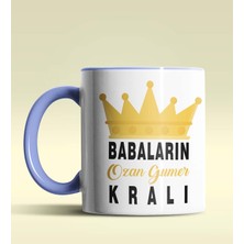 Hediye Zengini Kişiye Özel Babaların Kralı 3 Tasarımlı Mavi Renkli Kupa