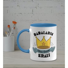 Hediye Zengini Kişiye Özel Babaların Kralı Temalı Mavi Renk Kupa