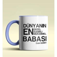 Hediye Zengini Kişiye Özel Dünyanın En En En Babası 2 Temalı Mavi Kupa Bardak