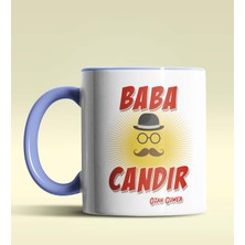 Hediye Zengini Kişiye Özel Baba Candır Tasarımlı Mavi Kupa Bardak