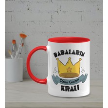 Hediye Zengini Kişiye Özel Babaların Kralı Temalı Kırmızı Renk Kupa