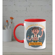 Hediye Zengini Kişiye Özel Ilk Babalar Günüm Temalı Kırmızı Renk Kupa