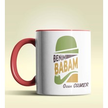 Hediye Zengini Kişiye Özel Benim Babam Tasarımlı Kırmızı Kupa Bardak