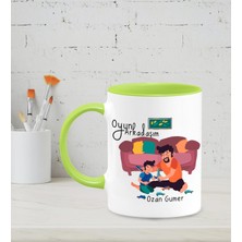 Hediye Zengini Kişiye Özel Oyun Arkadaşım Tasarımlı Yeşil Renkli Kupa