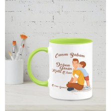 Hediye Zengini Kişiye Özel Canım Babam Tasarımlı Yeşil Renkli Kupa