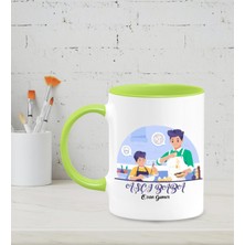 Hediye Zengini Kişiye Özel Aşçı Baba Tasarımlı Yeşil Renkli Kupa