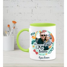 Hediye Zengini Kişiye Özel Fotoğraflı 2 Tasarımlı Yeşil Renkli Kupa