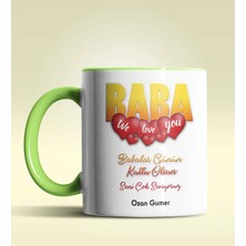 Hediye Zengini Kişiye Özel Baba Tasarımlı Yeşil Kupa Bardak