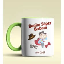 Hediye Zengini Kişiye Özel Benim Süper Babam Tasarımlı Yeşil Kupa Bardak