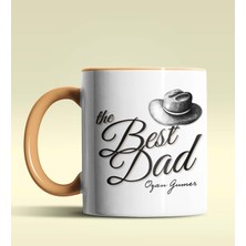Hediye Zengini Kişiye Özel The Best Dad Tasarımlı Turuncu Kupa Bardak