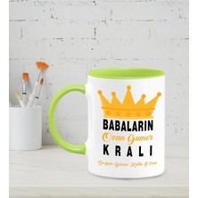 Hediye Zengini Kişiye Özel Babaların Kralı 3 Tasarımlı Yeşil Renkli Kupa