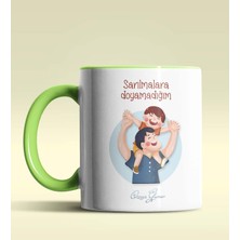 Hediye Zengini Kişiye Özel Sarılmalara Doyamadığım Babam Tasarımlı Yeşil Kupa