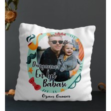 Hediye Zengini Kişiye Özel Dünyanın En Iyi Babası Temalı Kare Yastık